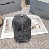Balenciaga Baseball Cap Denim Gray New 1