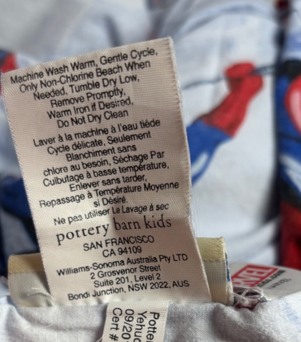 Pottery Barn Kids Spider-Man Talla Queen Plano Azul Increíble Marvel 100% Algodón - Imagen 6 de 6