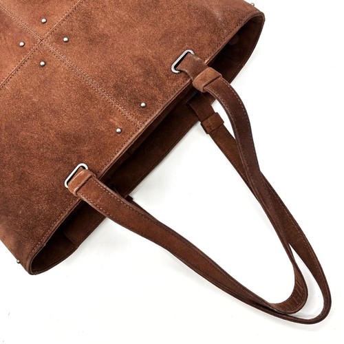 TOD'S Handbag Tote Bag Shoulder bag Brown Suede/Leather "Logo Embossed" 047152d - Picture 17 of 24