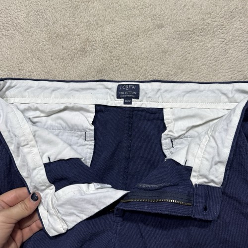 J Crew Pants Mens 32 Blue Striped Mid Rise Linen Cotton The Sutton Meas 32x30 - Picture 5 of 13