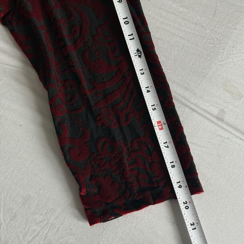 Ruby Rd Tunika Top Damen 2X Whimsigoth Samt Burnout dunkel romantisch Wasserfallausschnitt - Bild 12 von 12