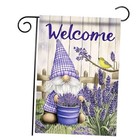 Welcome Spring Cute Gnome Floral Garden Flag Bird Lavender Small-12.5×18 inch