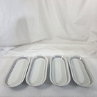 Vintage Shenango China Oval Relish Trays Set of 4 Red Black Band Restaurant Ware