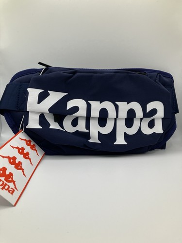 Bolso KAPPA Auténtico Caballa Cremallera Cinturón Azul Marino Blanco Fannypack Mediano - Imagen 2 de 5