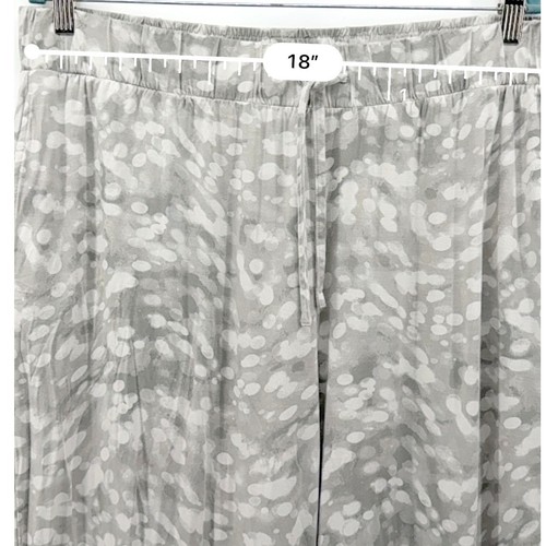 Lands' End Womens Pajama Set XL 18 Gray White V Neck 2 Piece Sleepwear Lounge - Picture 11 of 14