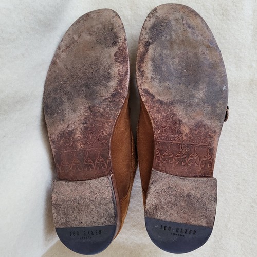 Ted Baker Brown Suede Shoes Men's Size 13 Two Buckle Monk Strap Style  - Picture 12 of 15