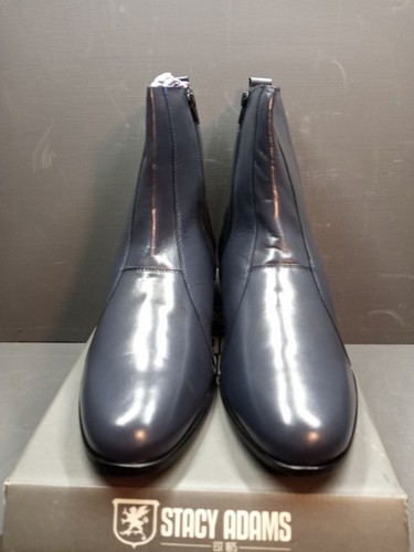 Stacy Adams Santos Side Zip Dress Boots Mens Size 14M Navy Blue New With Box - Picture 3 of 10