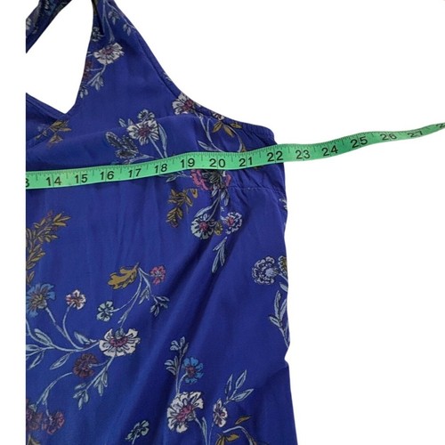 Vecchio abito blu navy floreale senza maniche elasticizzato taglia XL - Foto 10 di 10