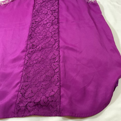 Worthington magenta lace trimmed blouse plus size Medium H80 - Picture 8 of 8
