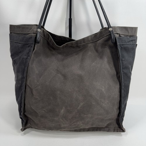 Rough & Tumble Made in Maine Gray Black Canvas Purse Shoulder Bag Tote - Picture 8 of 15