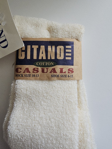 Calcetín acrílico vintage hasta la rodilla crema - Imagen 2 de 3
