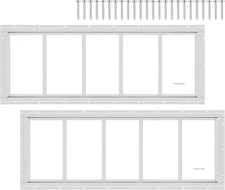 2 Pack Shed Window 10" W X 29" H, White Flush Mount Window with Tempered Glass f