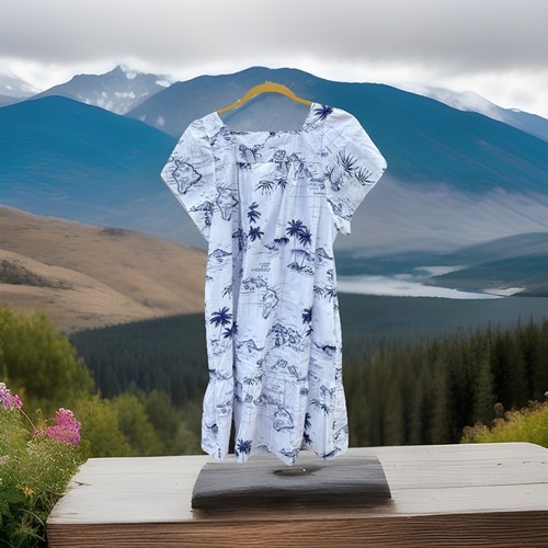 Jade Fashions Hawaiian Dress Womens 3 XL White Tropical Midi Aloha Beach Luau - Picture 5 of 13