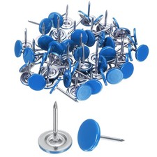 100Pcs Upholstery Tacks, 11mmx17mm Flat Head Thumb Tack, Blue