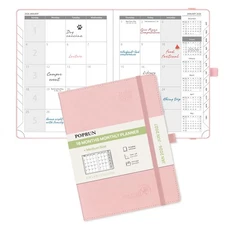 POPRUN Monthly Planner 2026-2027 Medium- 6.5 x 8.5 Soft Cover, 18-Month Calen...