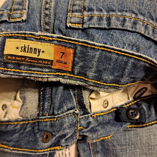 Old Navy Jeans BOYS SIZE 7 REGULAR famous skinny distressed denim casual comfy - Picture 3 of 5