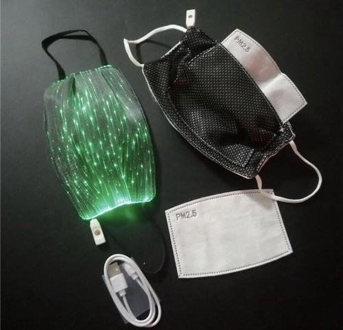 Light Up Rave Face Mask Black 7 LED Colors Party Festival Rave *FREE SHIPPING* - Picture 5 of 12