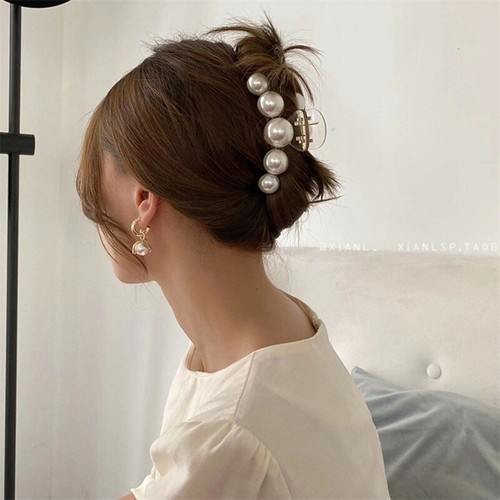 Women Big Pearl Hair Claw Clip Crab Clamp Large Hairgrip Hair Accessory UK - Picture 5 of 19
