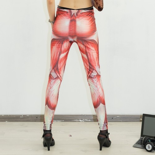 Vintage Y2K epic muscle print leggings in white & pink - 第 3/6 張圖片