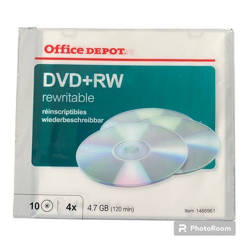 Discos en blanco DVD+RW de Office Depot. 120 minutos. Paquete de 10 - Imagen 1 de 4