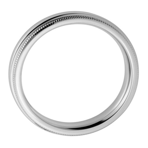 14 Kt. White Gold Men's Rounded Comfort Fit Wedding Band 2 mm - Picture 2 of 2
