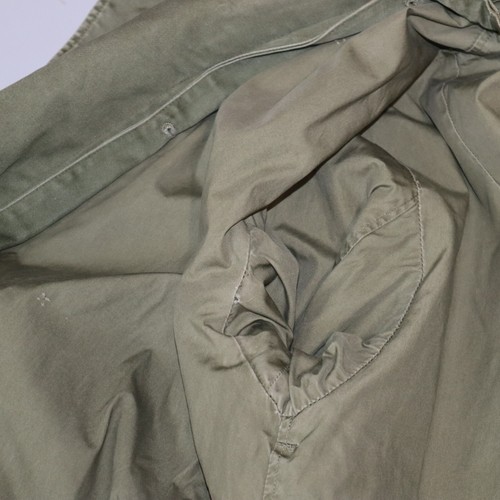 VTG Military Jacket Mens Small Green Trench Coat Wool OG 107 Sateen Korean War - Picture 13 of 13
