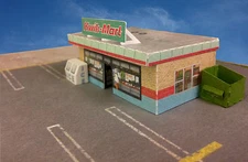 Z Scale Building - "Kwik-Mart" Small Store Card Stock Paper Kit Pre-Cut