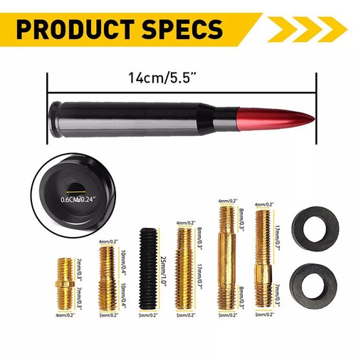 5.5" Red BULLET ANTENNA 50 CAL FOR DODGE RAM 1500 2500 3500 FORD F150 F250 US - Picture 6 of 12