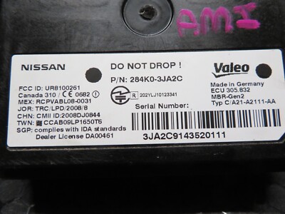 Infiniti Nissan Blind Spot Radar Obstacle Warning 284k0