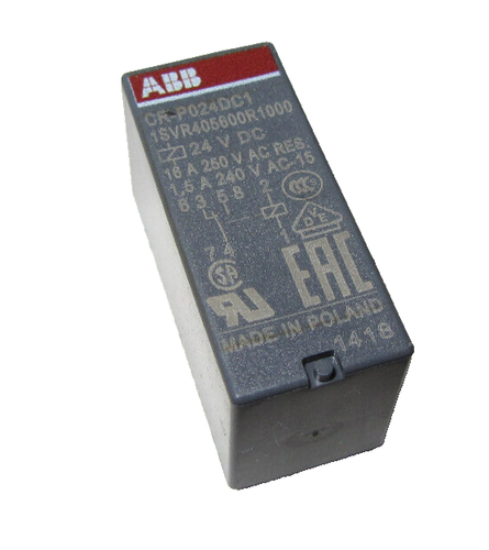 ABB CR-P Relay, DIN Rail Mount, 24V dc Coil, SPDT, 16A Load CR-P024DC1 & CR-PSS - Picture 4 of 7