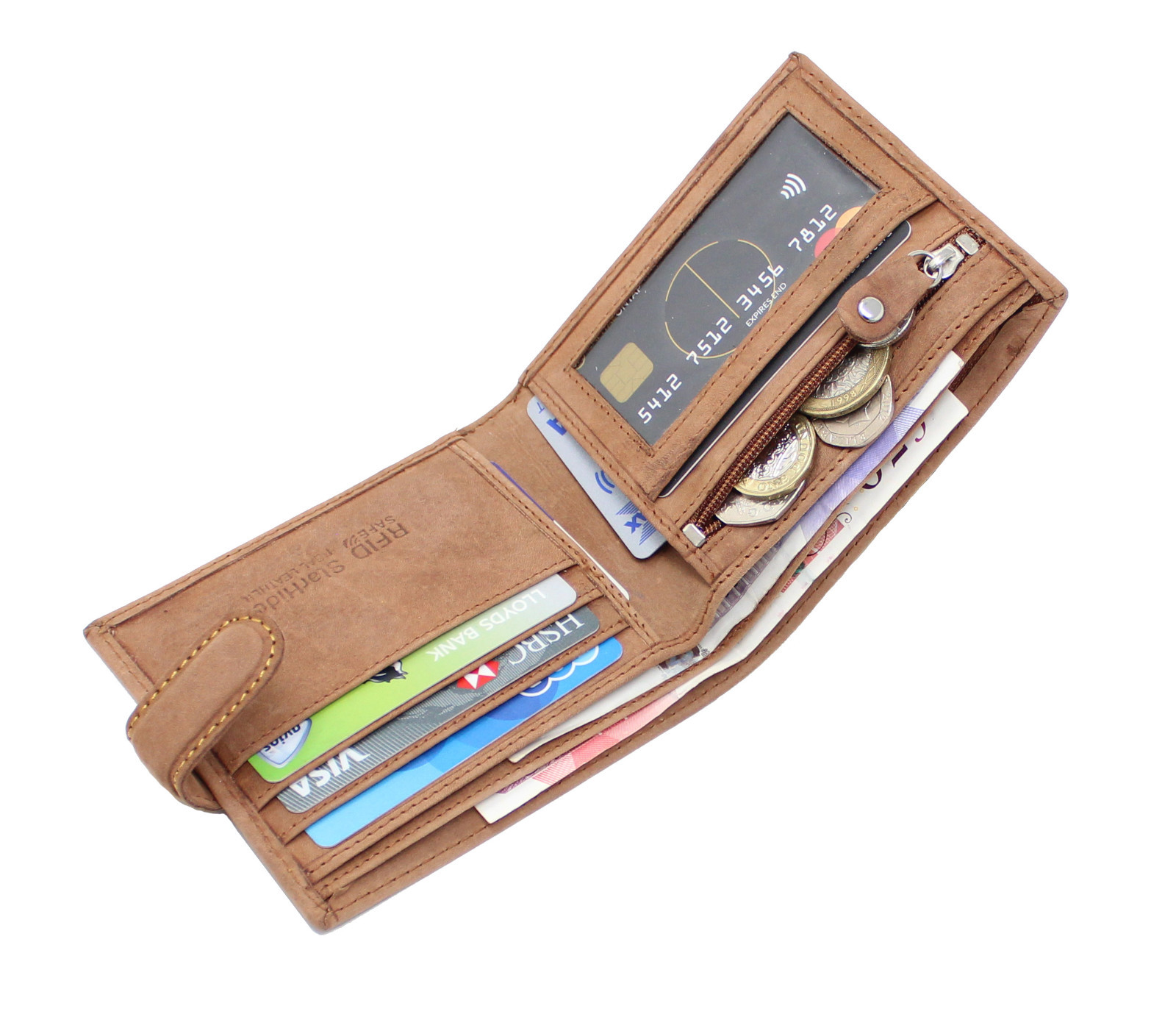 Starhide Gents RFID BLOCKING Real Leather Billfold Wallet Black Grey Blue 1160