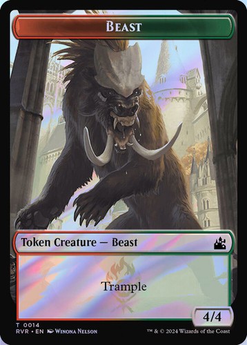 Goblin (0008) // Beast Double-Sided Token 8//14 MTG RVR NM Foil - Picture 2 of 2