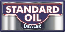 STANDARD OIL DEALER GAS STATION VINTAGE OLD SIGN REMAKE ALUMINUM SIZE OPTIONS