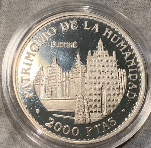 1996 2000 PTAS Juan Carlos I Spanish Coin Silver And Woodbox Commemorative - Picture 3 of 8