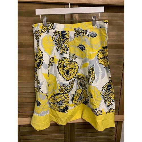 NWT George Floral Print Cotton Skirt Size 12 Yellow Cotton Casual - Picture 2 of 3