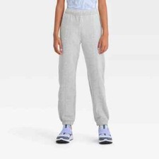 NEW All In Motion Girls' Size S Fleece Jogger Heather Gray