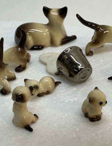 10 Stück HAGEN RENAKER Siamkatzen und Kätzchen Eimer verschüttete Milch Miniatur - Bild 10 von 13