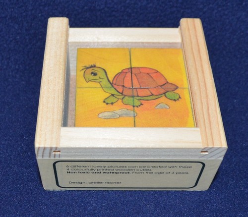 Klotzli Puzzle Atelier Fischer mini cube 6-in-1 blocks Swiss CH-3150 wood NICE! - Picture 6 of 6