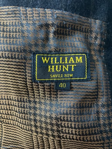 William Hunt Men's Jacket Size 40 Brown Windowpane Check Blazer Wool Cashmere - Picture 4 of 12