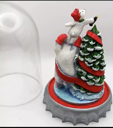 1997 The Coca-Cola Polar Bears “Christmas Cheer”  w Dome Franklin Mint Sealed - Picture 4 of 5