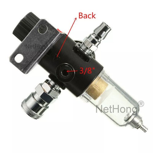 1/4" BSP Air Pressure Regulator Gauge Spray Gun In-Line Water Trap Filter Set HO - Picture 2 of 11