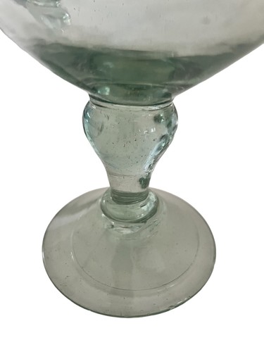 Hand Blown Large Heavy Bubble Seed Margarita Frozen Drink Glass 21 Oz Goblet - Picture 7 of 21