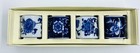 Set Of 4 Pier 1 Blue & White Mandarin Octagonal Porcelain Napkin Rings Floral
