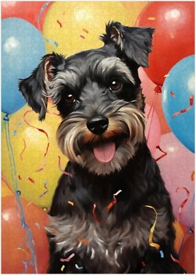ART OF SOCKS Geburtstag Miniatur Schnauzer Puzzle 300/500/1000 Teile