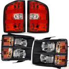 Black Headlights w/ Tail Light Assemblys For 2007-13 Chevy Silverado 1500 2500HD