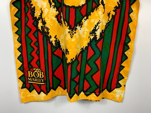 Camiseta de Colección 1994 Bob Marley Azul Líquido Estampado Doble Cara RARA Talla L - Imagen 9 de 10
