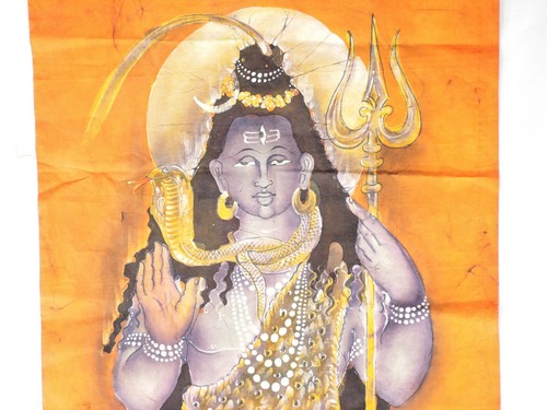 HANDGEMACHTE INDIEN BATIK MALEREI GOBELIN SHIVA GROSS 16" X 40" - Bild 2 von 2
