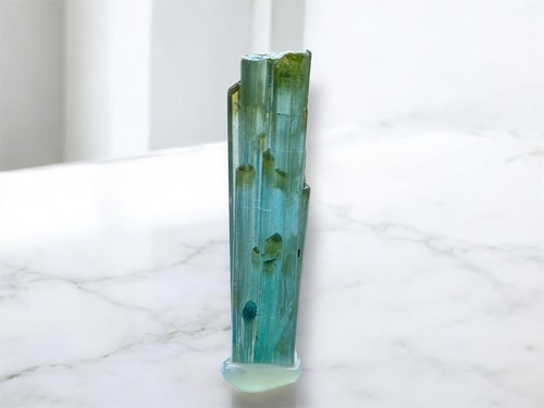 Premium Natural Indicolite Tourmaline Crystal  3.25 Grams 33x8 - Picture 1 of 5