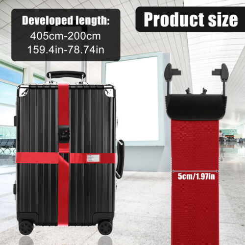 Cross Luggage Strap TSA Customs Lock Luggage Strap Adjustable ruk - Picture 4 of 14