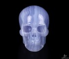 GEMSTONE 1.5" Blue Lace Agate Carved Crystal Skull, Realistic, Crystal Healing